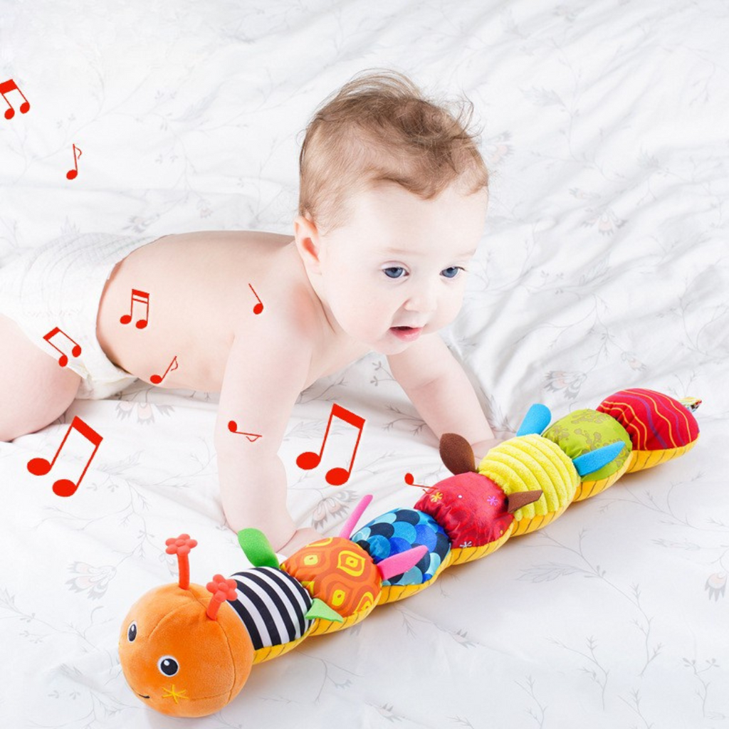 Oruga Interactiva Musical – Juguete Educativo de Peluche para Bebés y Primera Infancia