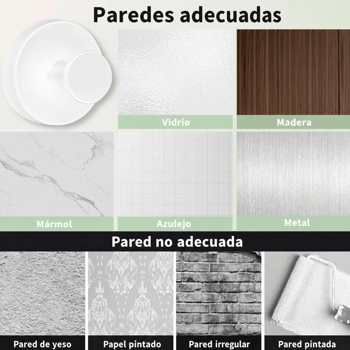 Ganchos con Ventosa de Fuerte Succión (5kg de Carga) | Colgado Resistente, Impermeable y sin Daños
