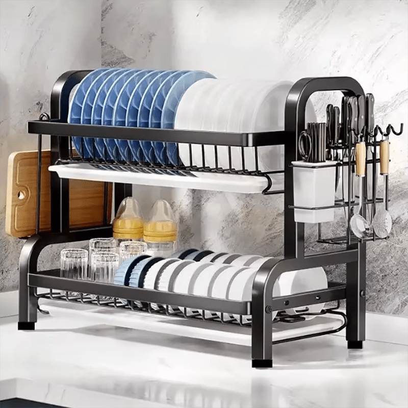Escurridor de Platos de Dos Niveles – Orden y Estilo en la Cocina