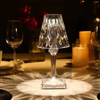 Lámpara de Mesa Moderna Brillante con Cristal y Manejo Sencillo