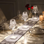 Lámpara de Mesa Moderna Brillante con Cristal y Manejo Sencillo