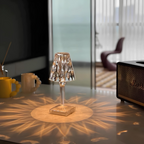 Lámpara de Mesa Moderna Brillante con Cristal y Manejo Sencillo