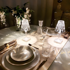 Lámpara de Mesa Moderna Brillante con Cristal y Manejo Sencillo