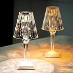 Lámpara de Mesa Moderna Brillante con Cristal y Manejo Sencillo