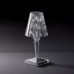 Lámpara de Mesa Moderna Brillante con Cristal y Manejo Sencillo