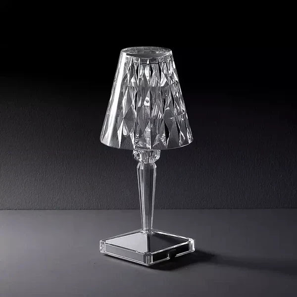 Lámpara de Mesa Moderna Brillante con Cristal y Manejo Sencillo