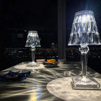 Lámpara de Mesa Moderna Brillante con Cristal y Manejo Sencillo
