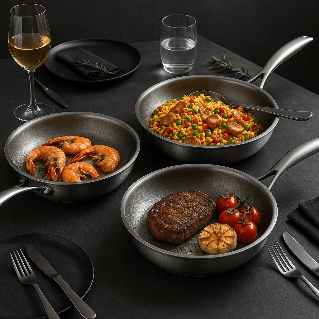 Sartén de Titanio Premium para Todo Tipo de Cocinas - Cocina de Forma Más Saludable y Duradera