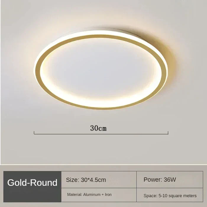 Lámpara de techo redonda de diseño escandinavo, dorada, negra y blanca, 20-50 cm, LED, regulable, de metal y cristal, para salón, dormitorio y comedor