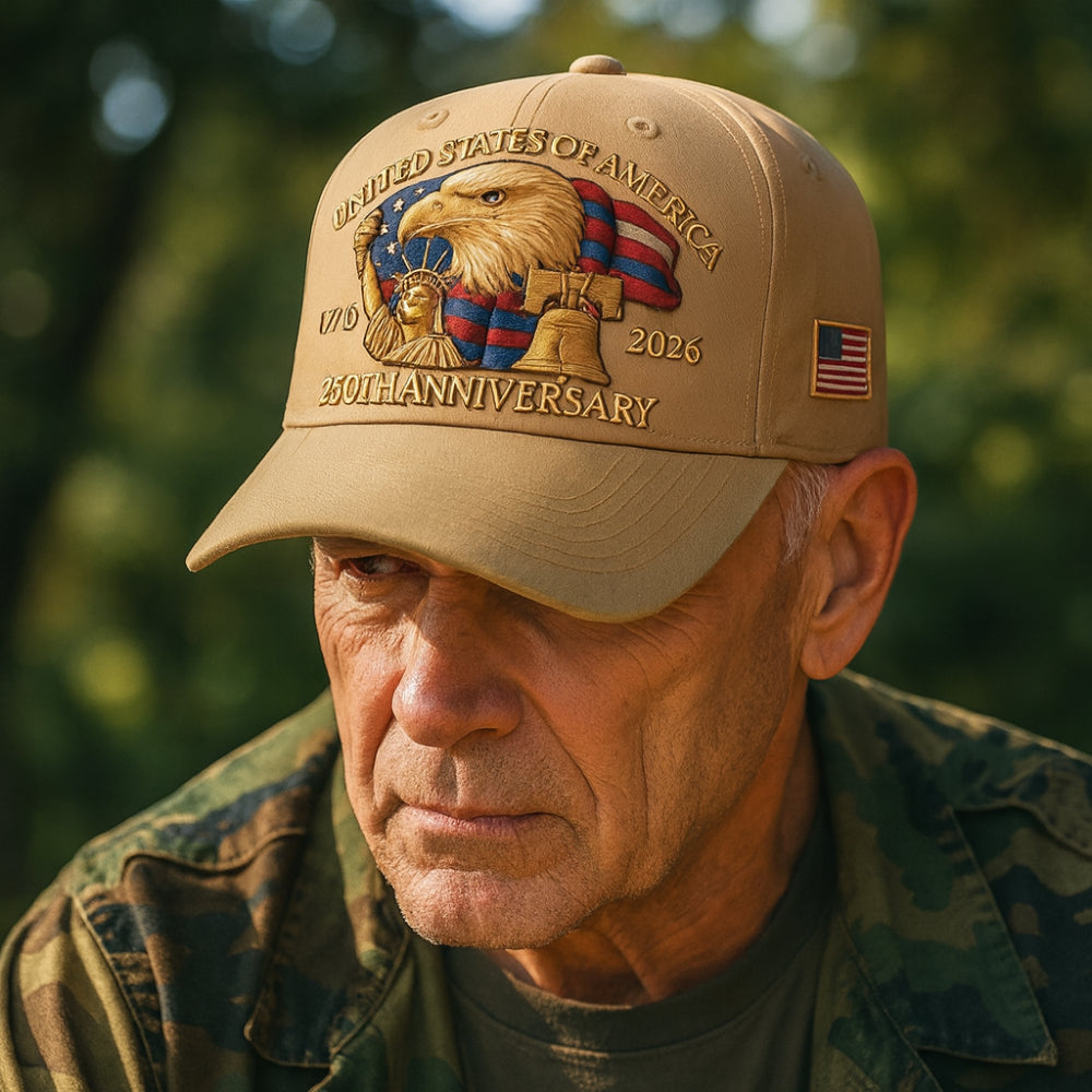 Gorra de béisbol para hombre Patriotic Eagle 250th Anniversary Veterans Hat