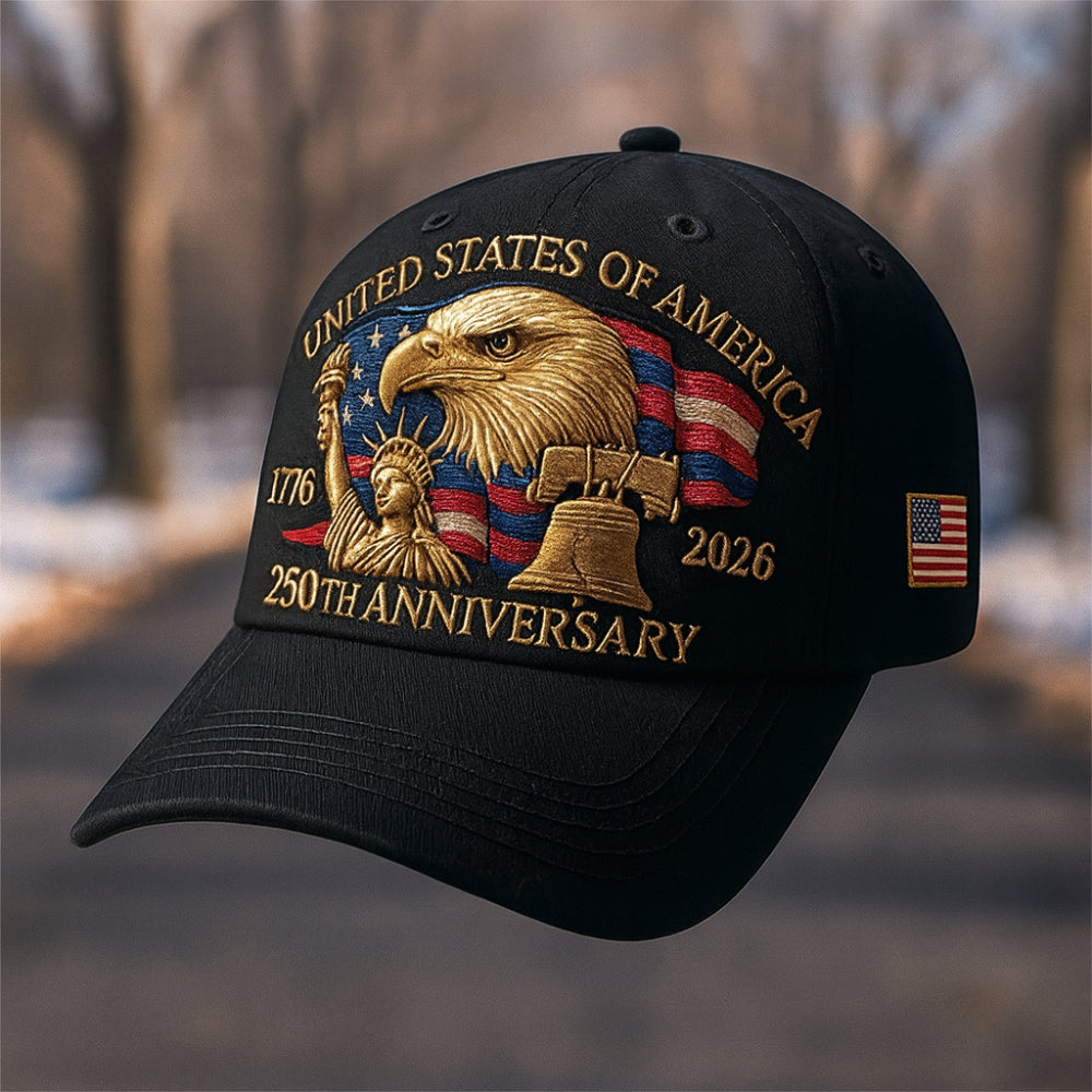 Gorra de béisbol para hombre Patriotic Eagle 250th Anniversary Veterans Hat