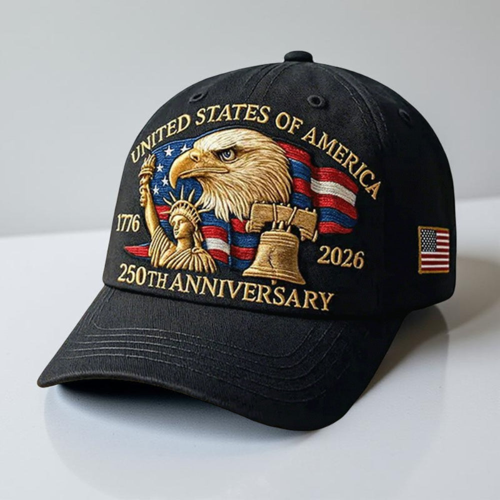 Gorra de béisbol para hombre Patriotic Eagle 250th Anniversary Veterans Hat