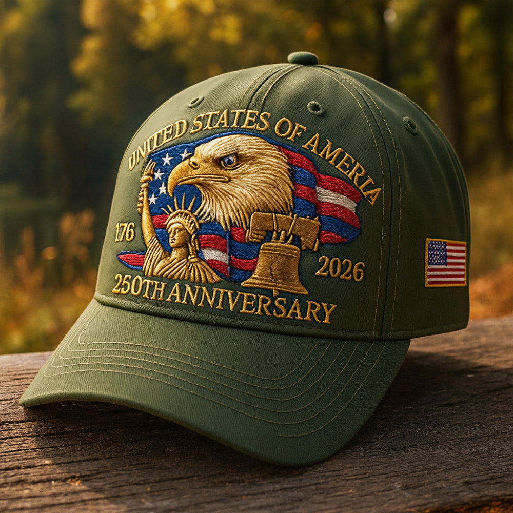Gorra de béisbol para hombre Patriotic Eagle 250th Anniversary Veterans Hat
