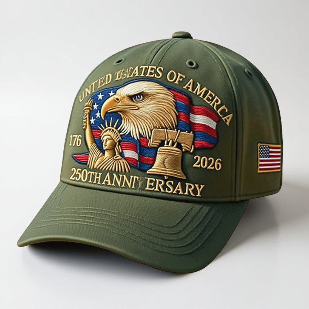 Gorra de béisbol para hombre Patriotic Eagle 250th Anniversary Veterans Hat
