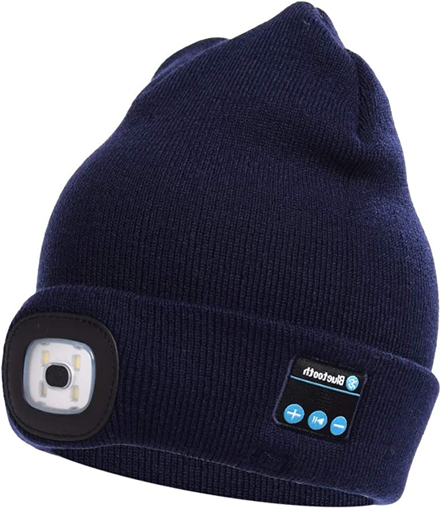 Gorro Bluetooth con luz y auriculares inalámbricos