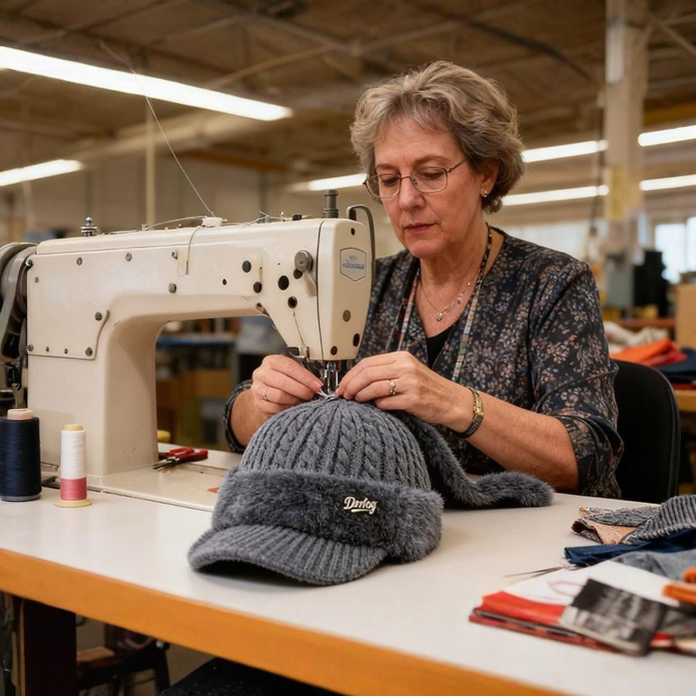Gorro de invierno trapper con orejeras de punto