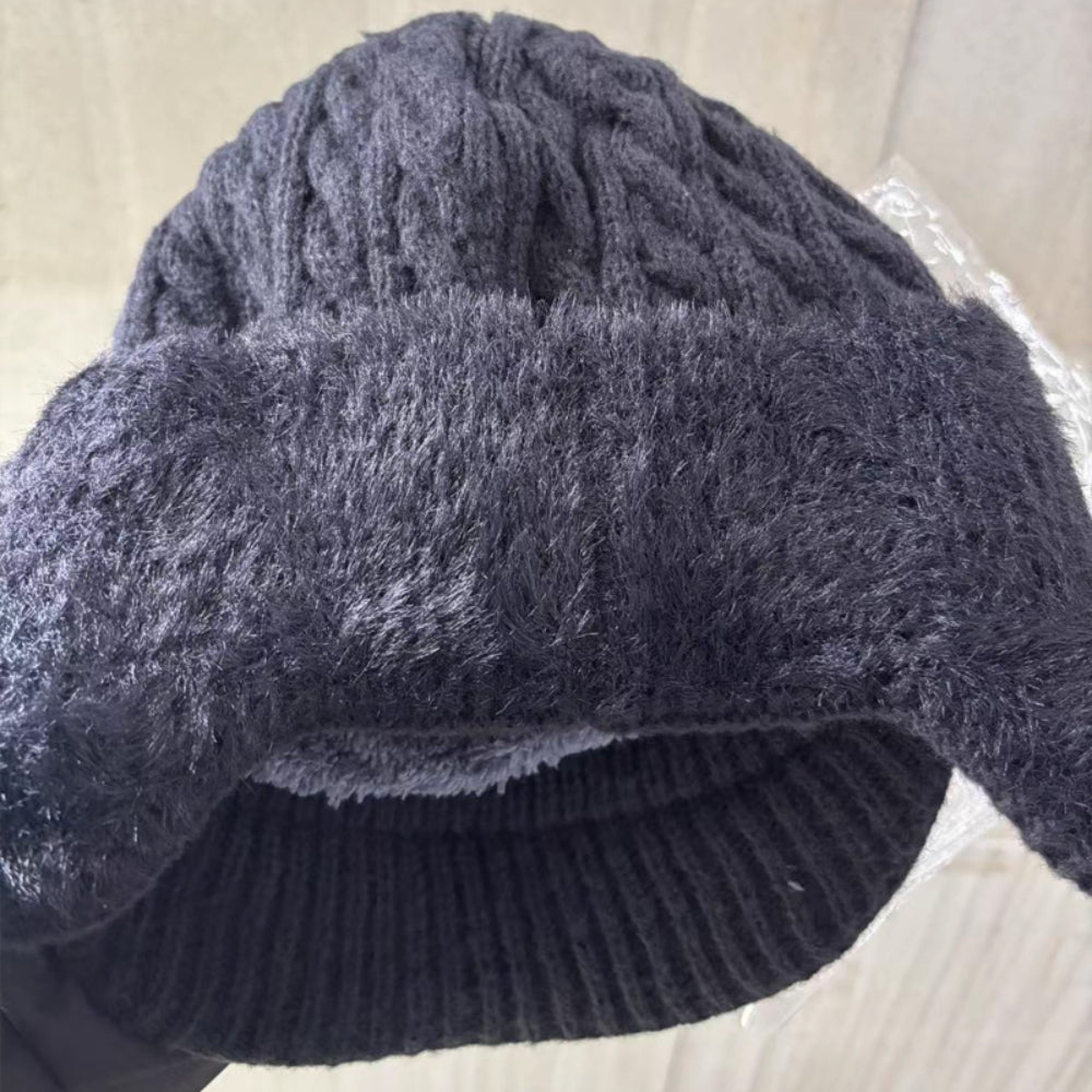 Gorro de invierno trapper con orejeras de punto