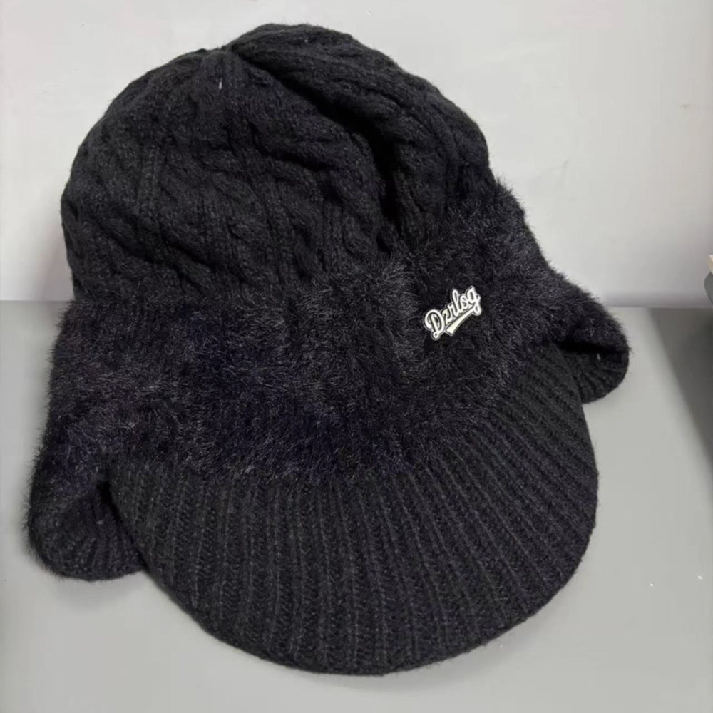 Gorro de invierno trapper con orejeras de punto