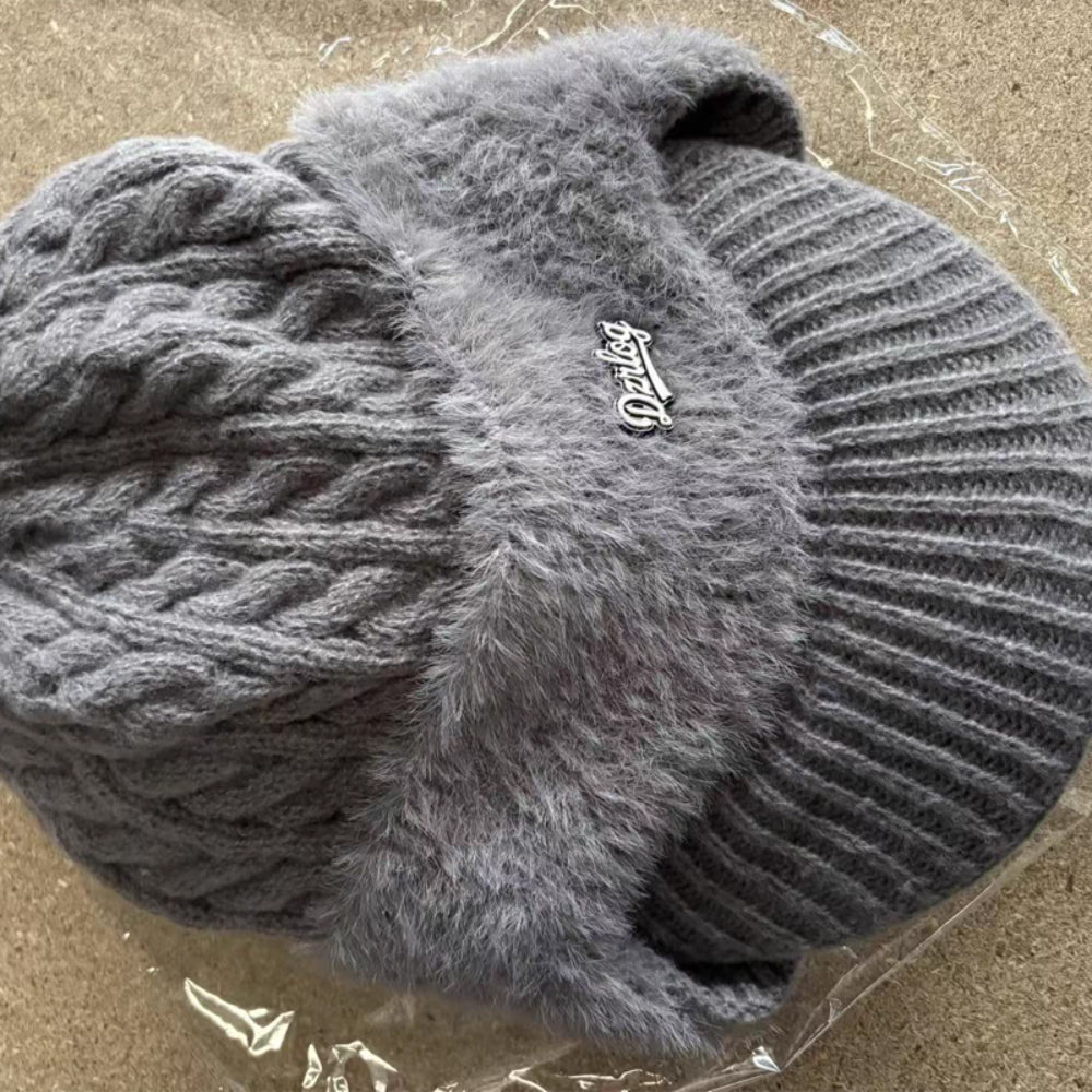 Gorro de invierno trapper con orejeras de punto