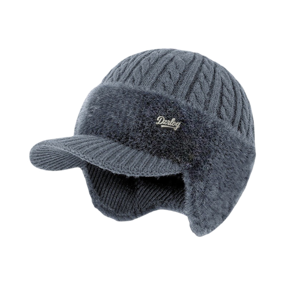 Gorro de invierno trapper con orejeras de punto