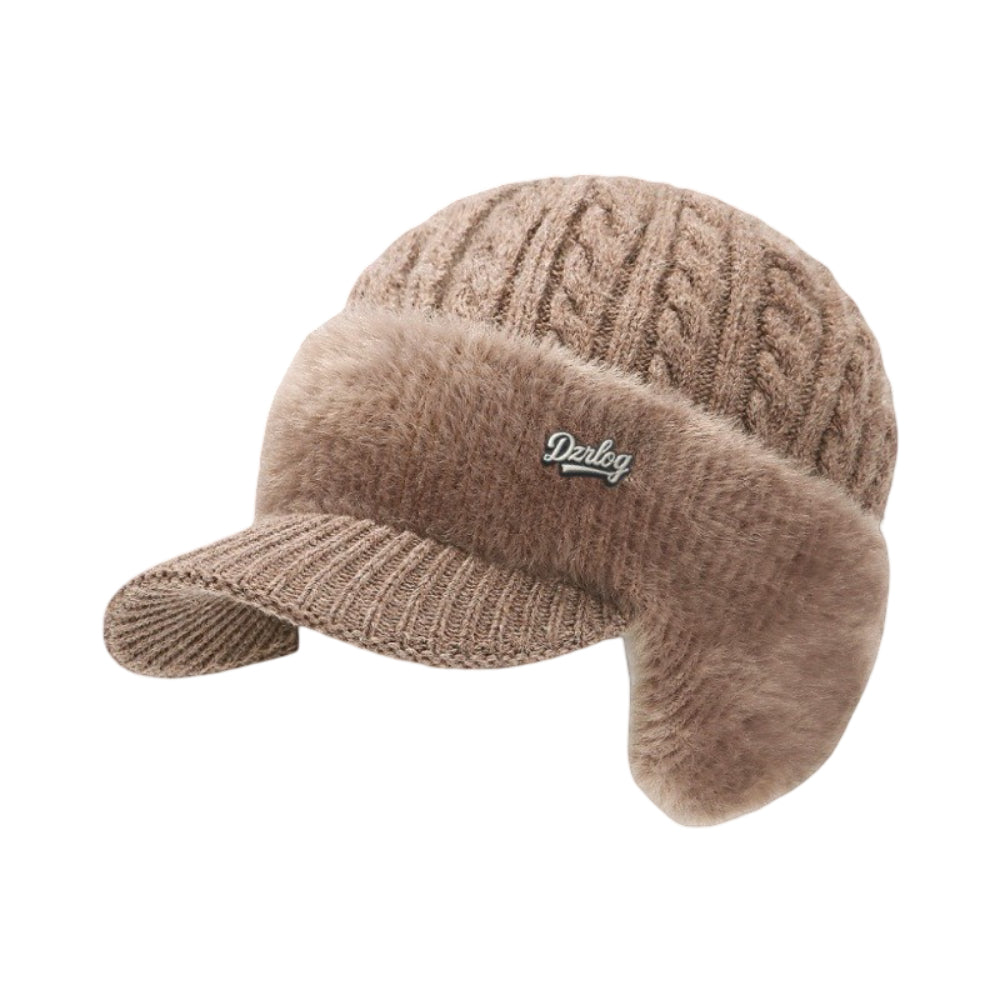Gorro de invierno trapper con orejeras de punto