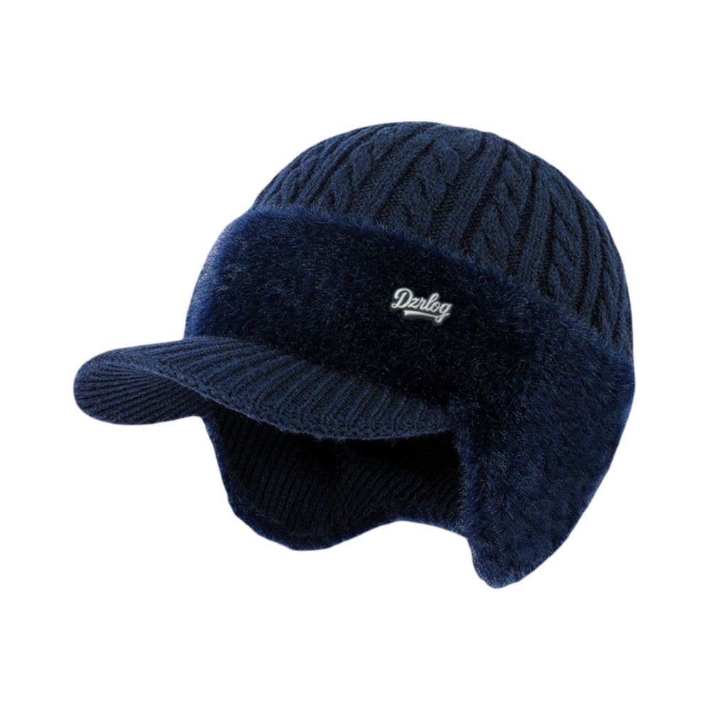 Gorro de invierno trapper con orejeras de punto