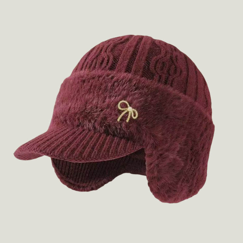 Gorro de invierno trapper con orejeras de punto