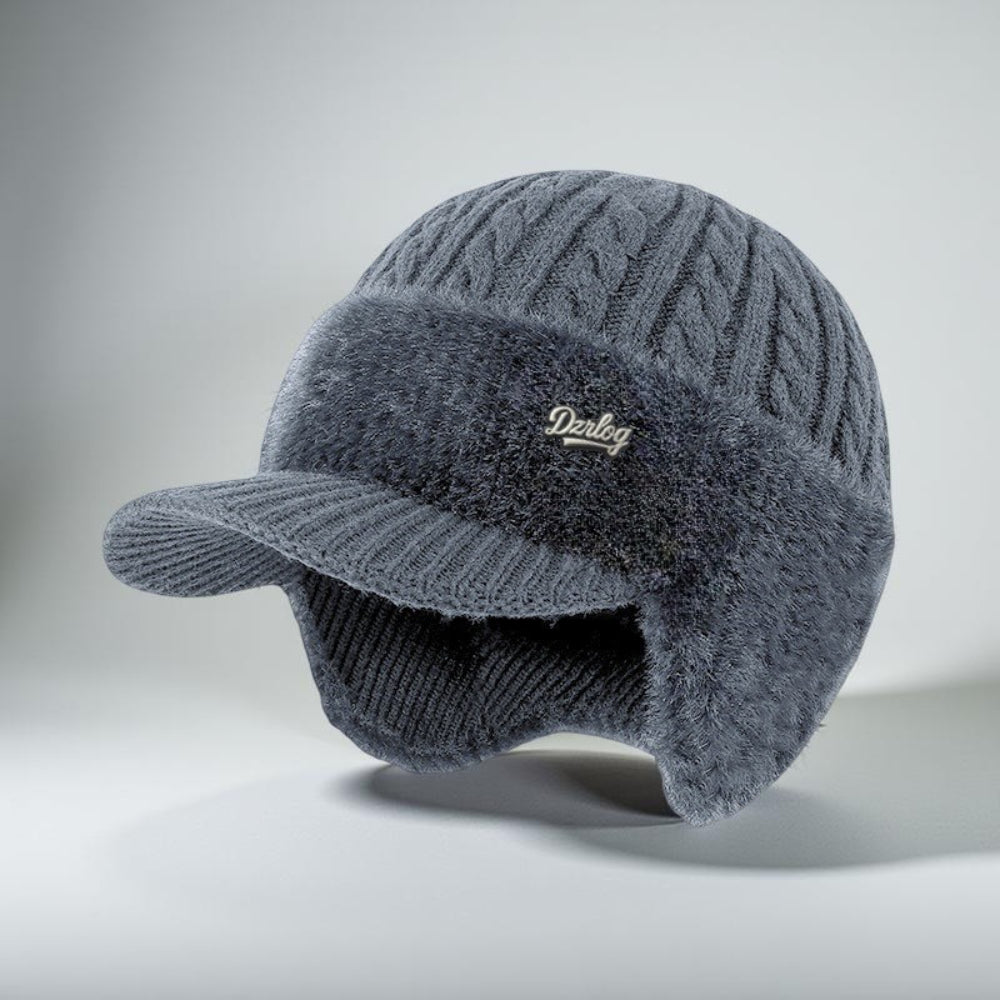 Gorro de invierno trapper con orejeras de punto