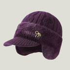 Gorro de invierno trapper con orejeras de punto