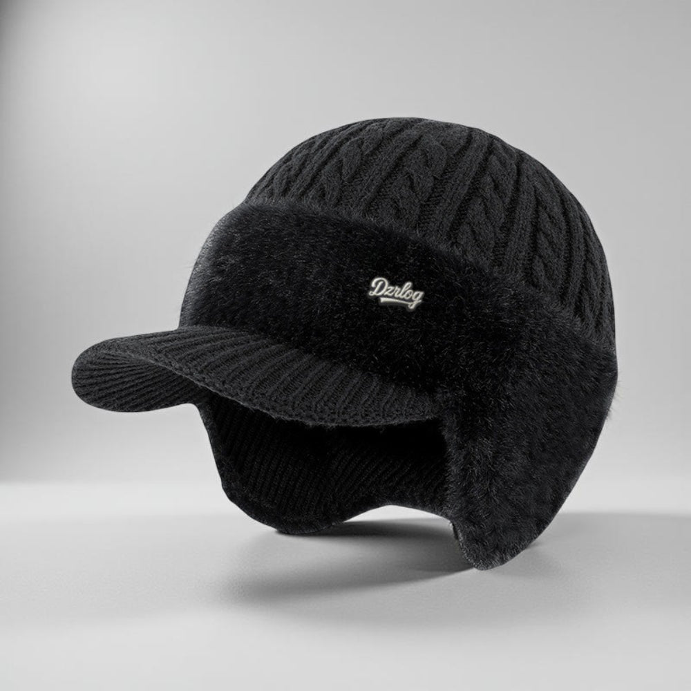Gorro de invierno trapper con orejeras de punto