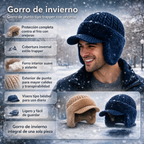 Gorro de invierno trapper con orejeras de punto