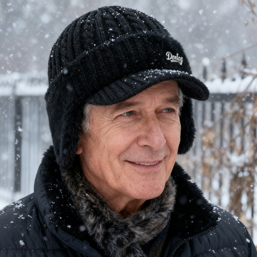 Gorro de invierno trapper con orejeras de punto