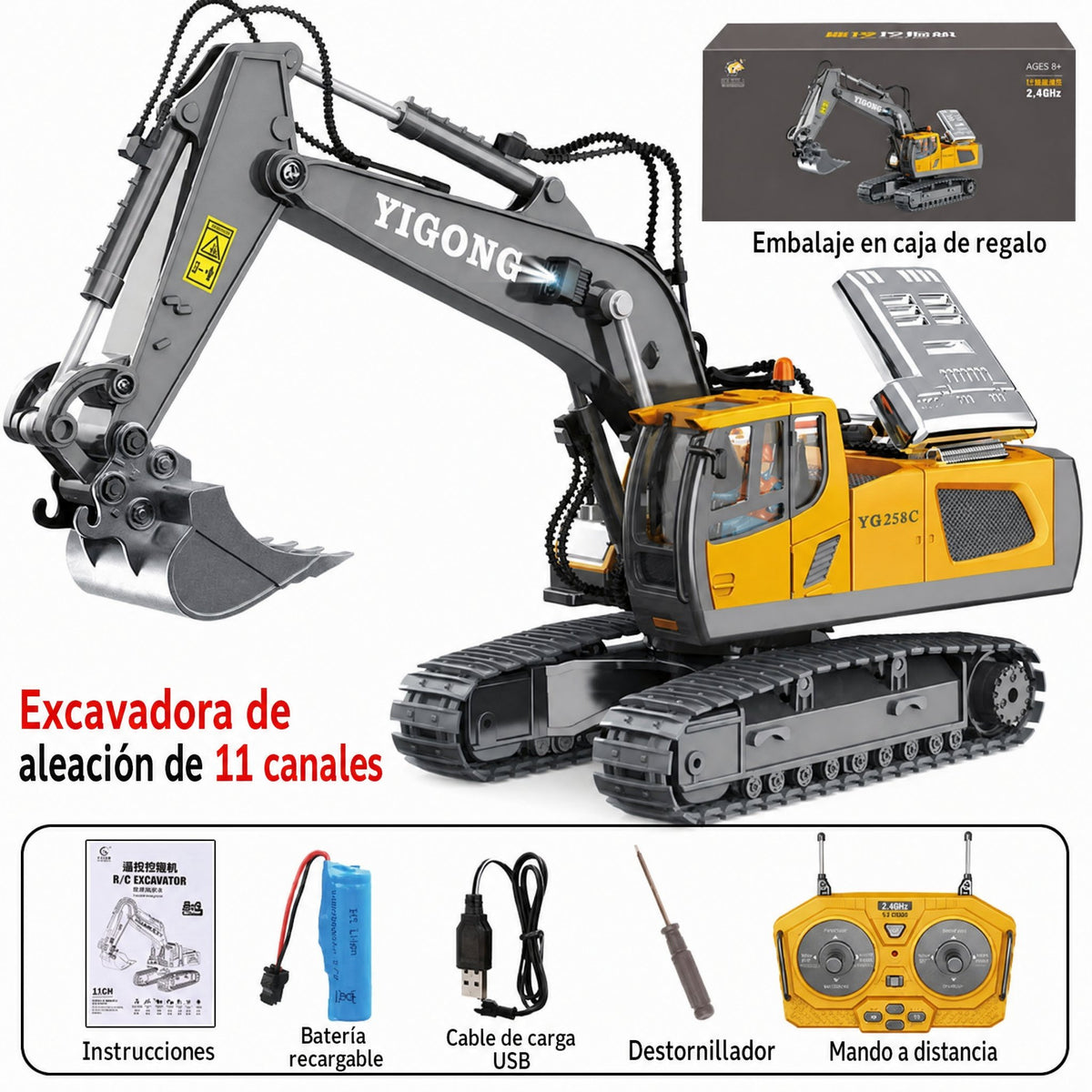 Graver hidráulico totalmente metálico G308H 1/14 RTR