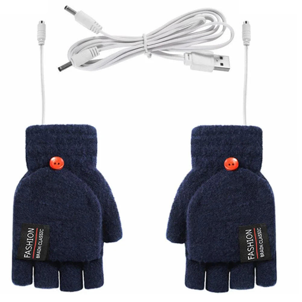 Guantes calefactables cálidos por ondas, recargables por USB