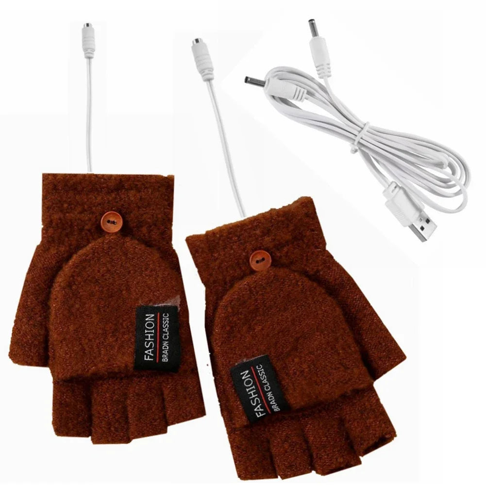 Guantes calefactables cálidos por ondas, recargables por USB