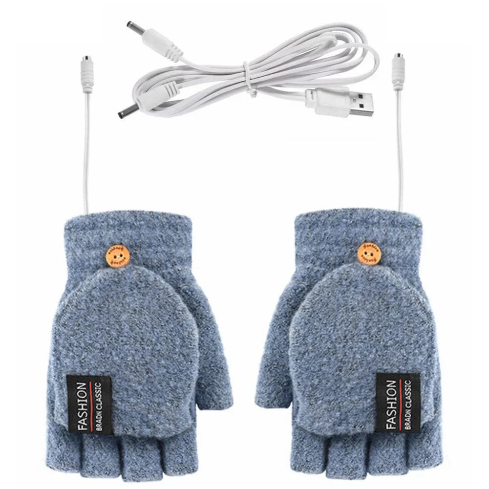 Guantes calefactables cálidos por ondas, recargables por USB