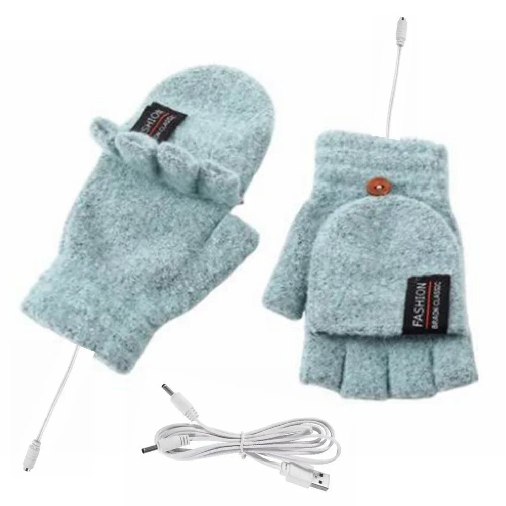 Guantes calefactables cálidos por ondas, recargables por USB