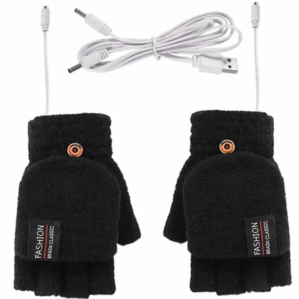 Guantes calefactables cálidos por ondas, recargables por USB