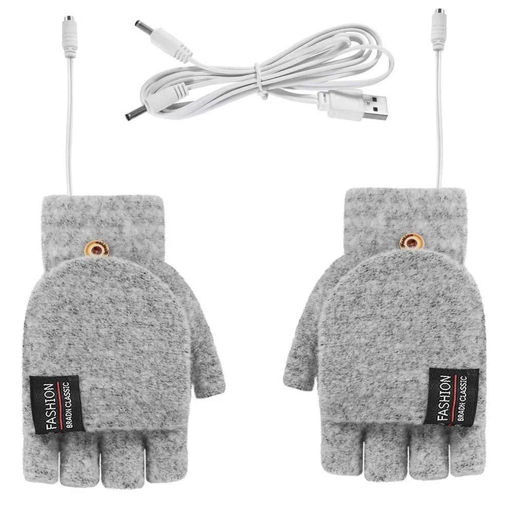 Guantes calefactables cálidos por ondas, recargables por USB