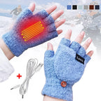 Guantes calefactables cálidos por ondas, recargables por USB