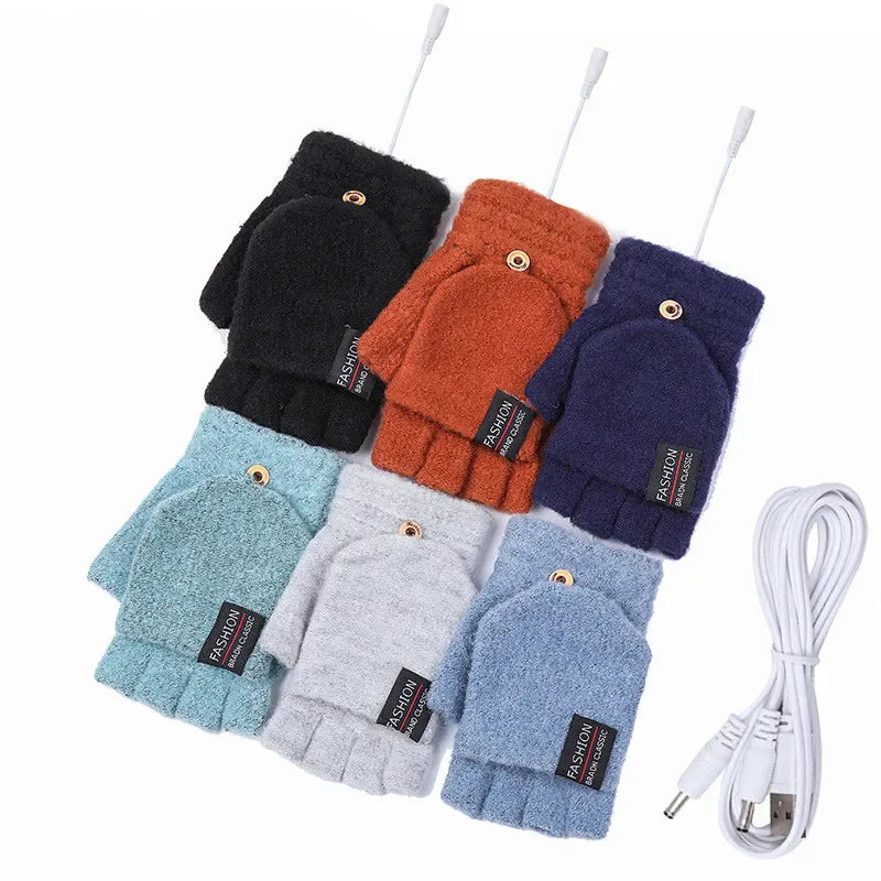 Guantes calefactables cálidos por ondas, recargables por USB