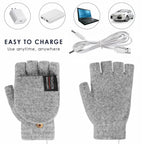 Guantes calefactables cálidos por ondas, recargables por USB