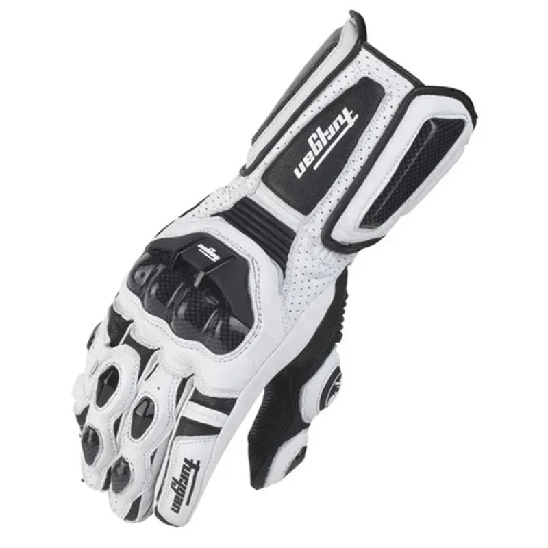 Guantes de moto RidePro Carbon | Cortaviento e impermeables | Compatibles con pantallas táctiles | Protectores de cuero 