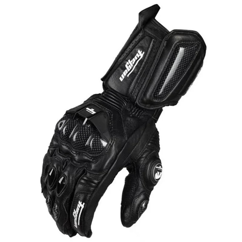 Guantes de moto RidePro Carbon | Cortaviento e impermeables | Compatibles con pantallas táctiles | Protectores de cuero 