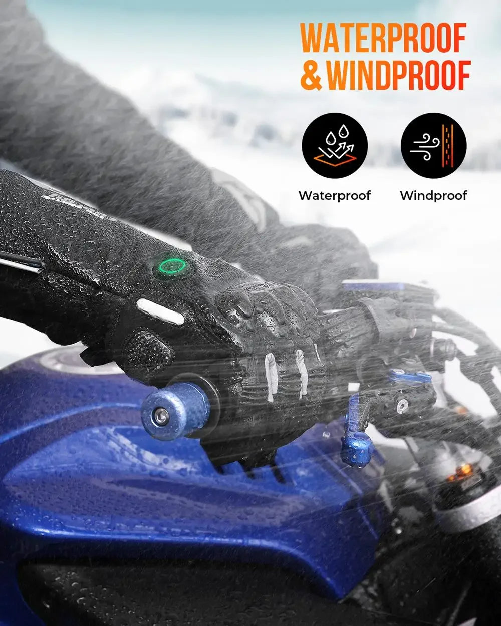 Guantes térmicos calefactables | Guantes de invierno impermeables recargables