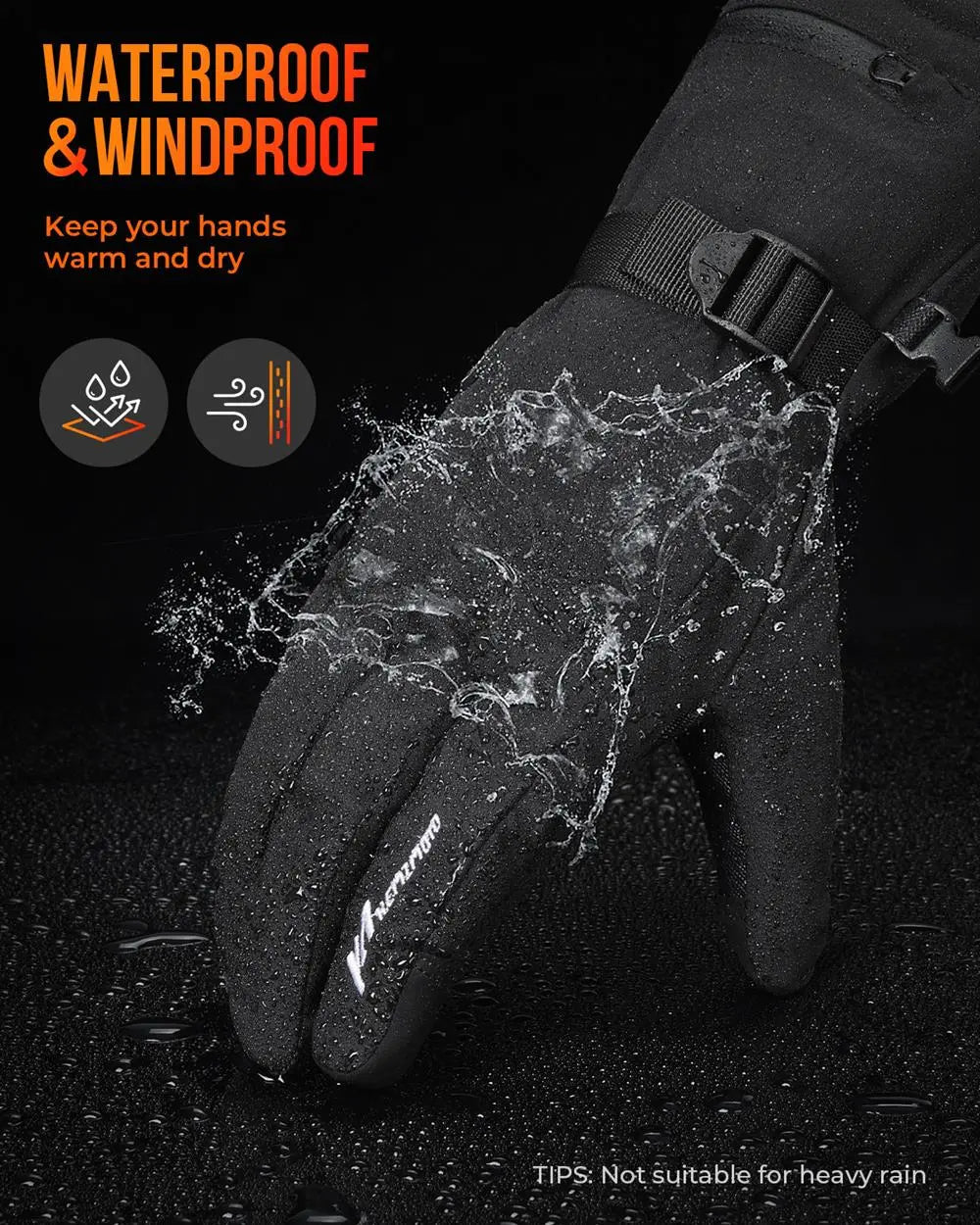 Guantes térmicos calefactables | Guantes de invierno impermeables recargables