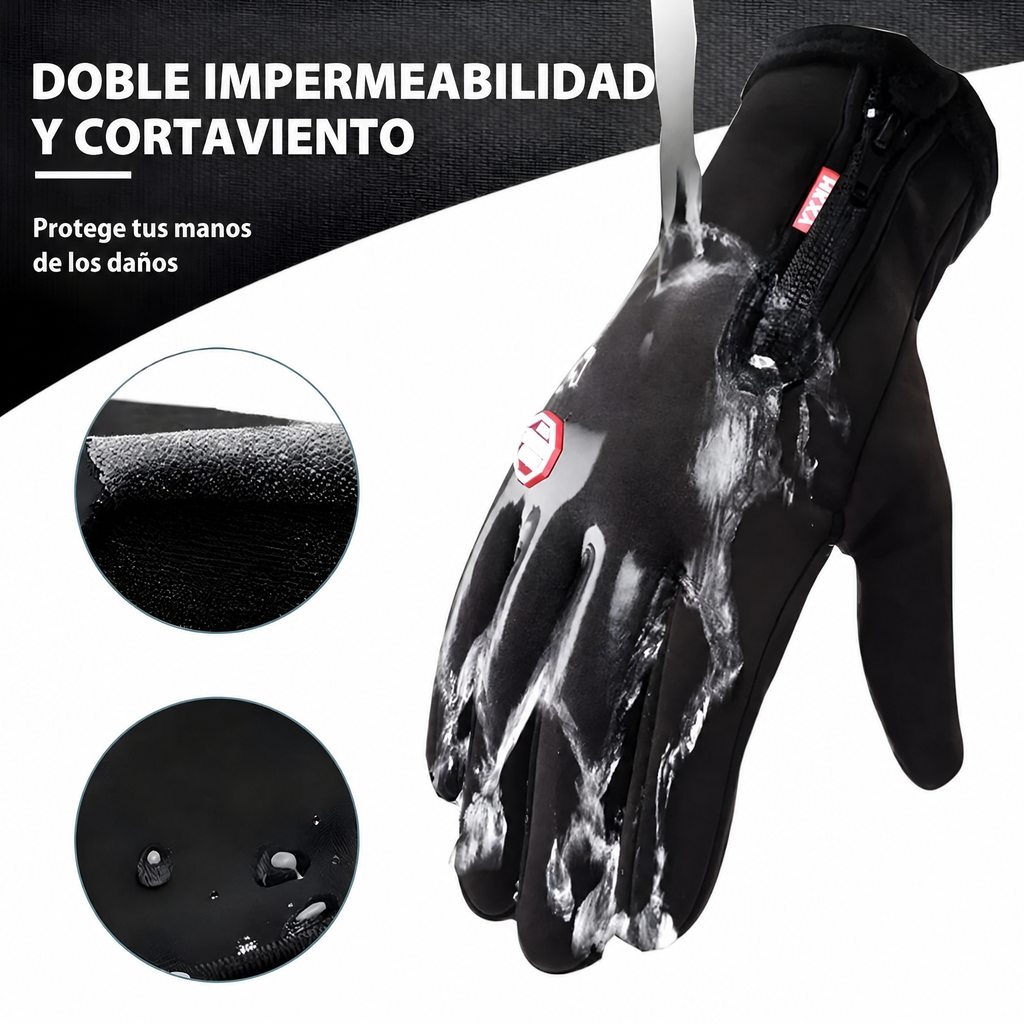 Guantes térmicos de invierno impermeables y cortaviento