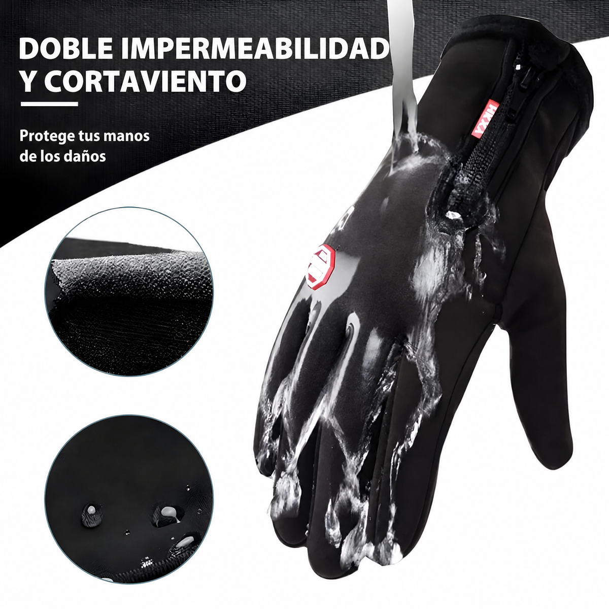 Guantes térmicos de invierno impermeables y cortaviento