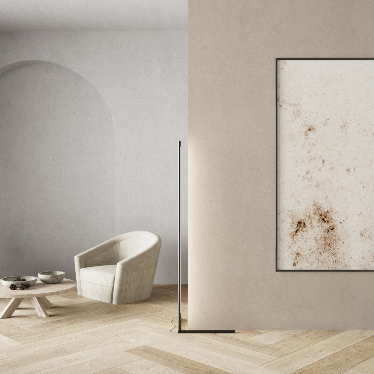 Lámpara de pie LED moderna | Diseño minimalista de perfil delgado