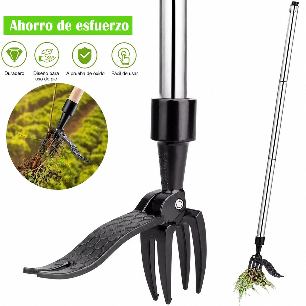 Herramienta quitahierbas de pie con mango largo